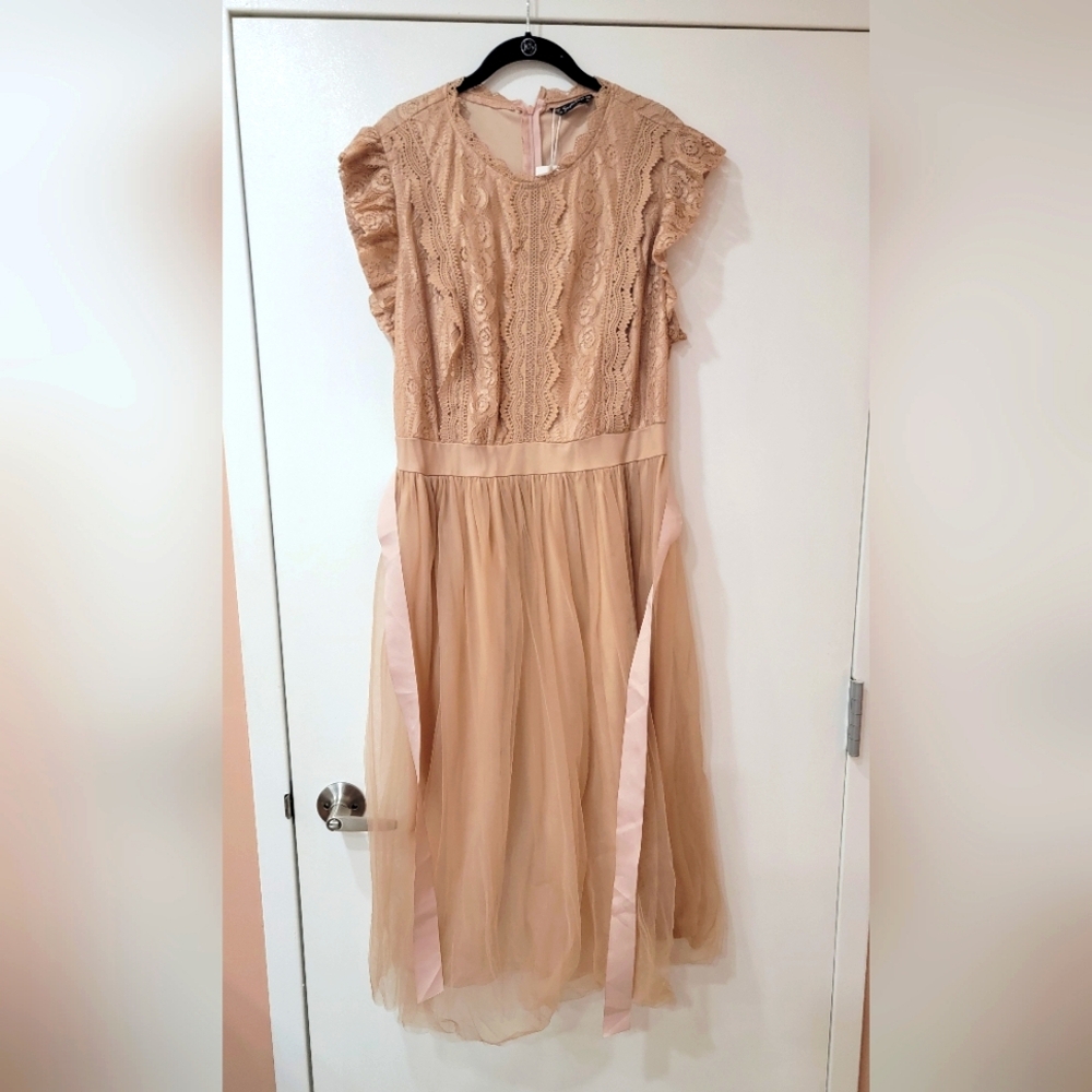 Champagne colored occasion dress sixe 2x